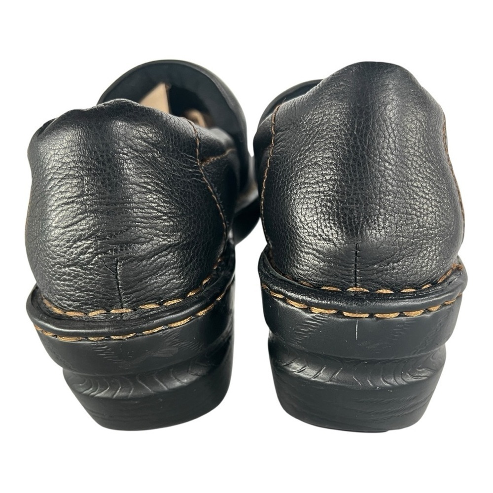 b.o.c. Dark Genuine Black Leather Casual Clogs Size 10 Like New Great For Work - Picture 7 of 7
